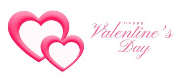 happy valentines day saint feast and lover banner with cute hearts vector 