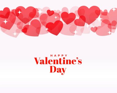 happy valentines day love card with hearts decoration vector 