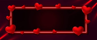 realistic love hearts with text space for valentines day event vector 