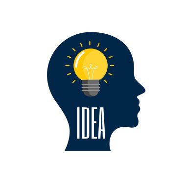 human head silhouette eureka with creative idea concept vector 