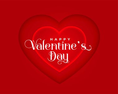 romantic valentine's day paper style red background vector 