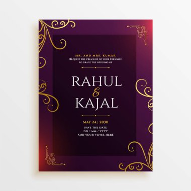 indian wedding printable invitation card templates for the big day event vector clipart