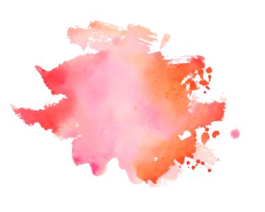 abstract red and orange watercolor ink blot texture background vector 