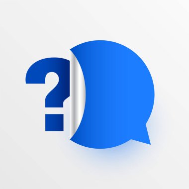 question mark sign with chat bubble sticker for ideas or speech vector 