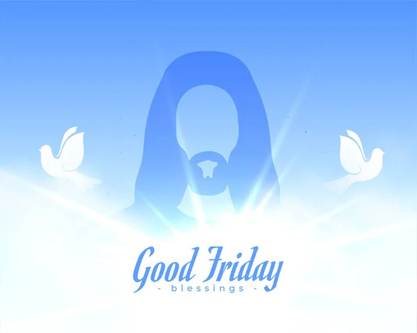 Good Friday Saint Day Greeting Card Cloud Peace Bird Vector — Archivo Imágenes Vectoriales