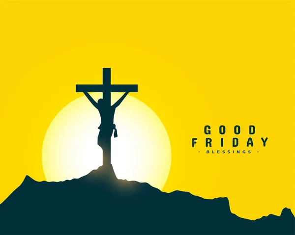 Christian Themed Good Friday Holiday Card Mountain Sun Vector — Archivo Imágenes Vectoriales