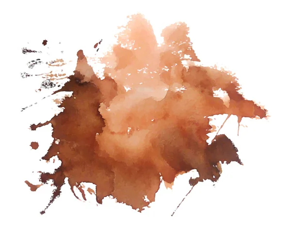 Abstract Brown Watercolor Ink Blot Art Background Vector — стоковый вектор
