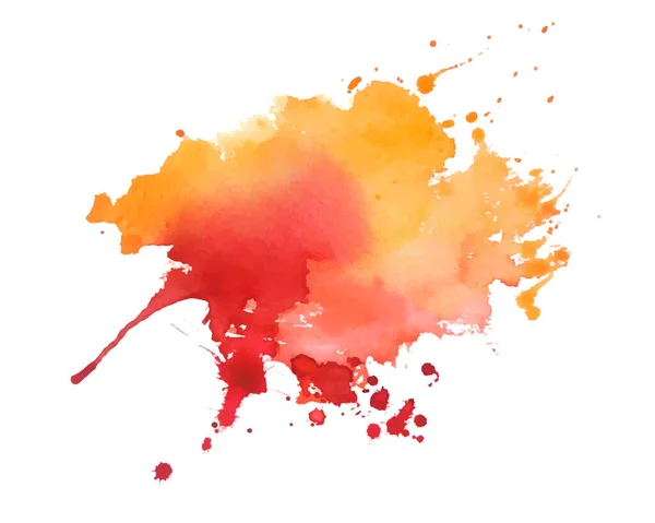 Abstract Red Orange Watercolor Brush Stroke Texture Background Vector — Stockvektor