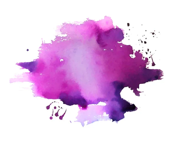 Hand Painter Purple Watercolor Droplets Blot Texture Background Vector — Stockvektor