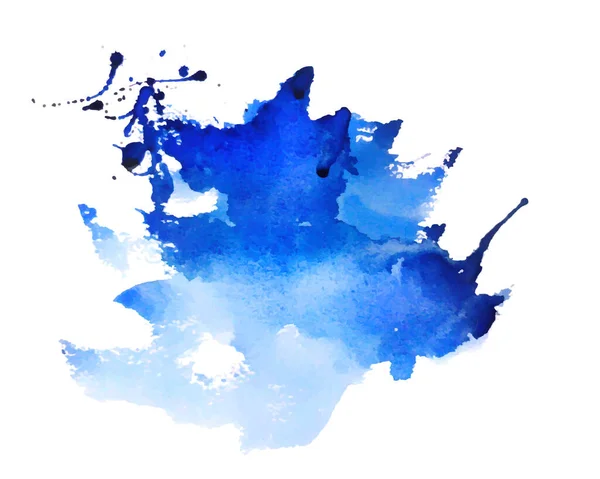 Abstracto Acuarela Azul Pintado Mano Vector Fondo Plano — Vector de stock