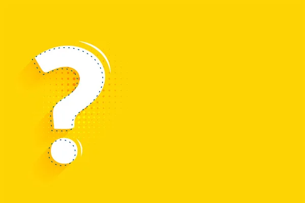 Stylish Question Mark Sing Yellow Background Text Space Vector — Διανυσματικό Αρχείο
