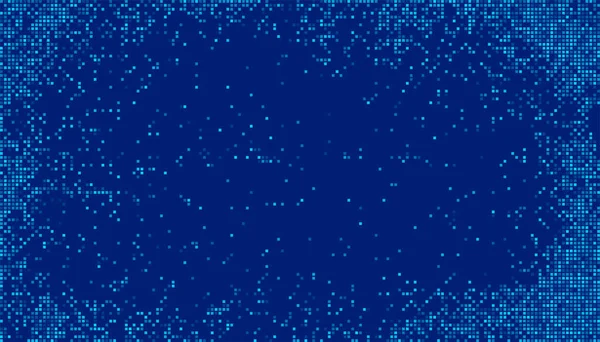 Absztrakt Geometriai Minta Kék Banner Pixel Effektvektorral — Stock Vector