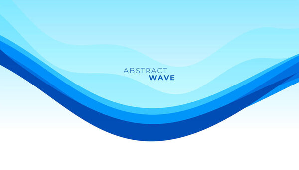 abstract blue curvy wave with smooth movement modern background vector