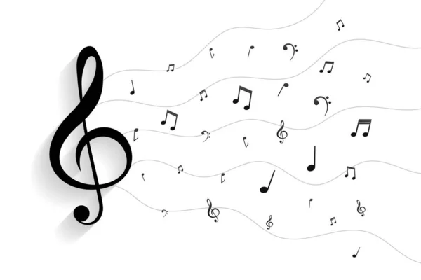 Harmonie Musique Notation Fond Avec Clef Signe Vecteur — Image vectorielle