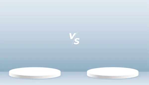 Bannière Comparaison Produits Avec Vecteur Plate Forme Podium — Image vectorielle