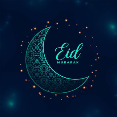 İslamik hilal vektörlü güzel bayram ul fitr dekoratif arka plan