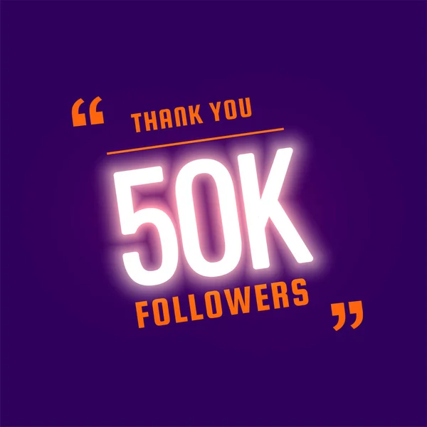 Danke Deinen 50K Followern Mit Diesen Atemberaubenden Socai Media Post — Stockvektor