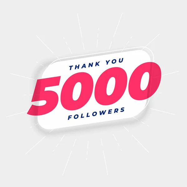 Danke Eure 5000 Follower Für Die Unterstützung Des Wachstumsvektors Eures — Stockvektor