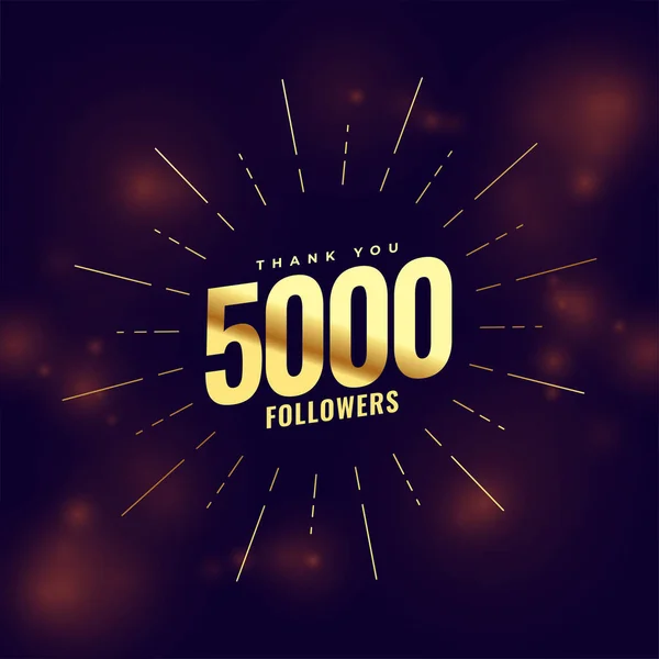 Dank Ihre 5000 Öffentlichen Follower Und Kunden Auf Web Kanal — Stockvektor