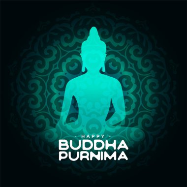 Meditasyon vektörü için mutlu Buda Purnima dini geçmişi