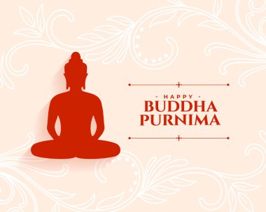 Sanatsal çiçek dekorasyon vektörüyle mutlu Buda Purnima arkaplanı