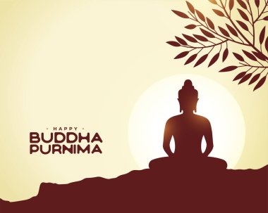 Meditasyon vektörü için geleneksel gautama budha jayanti arkaplanı