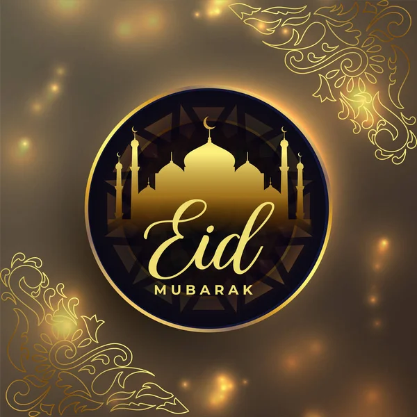 stock vector stylish eid mubarak shiny background with golden mosque vector