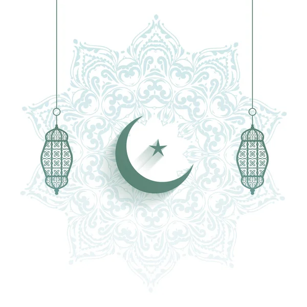 Festival Islamic Eid Fitr Dekoratif Latar Belakang Dalam Gaya Vektor - Stok Vektor
