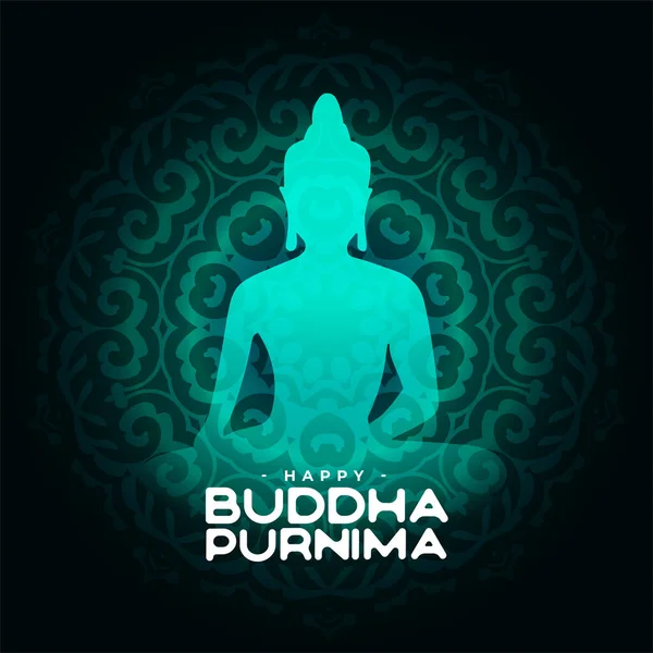 Froher Buddha Purnima Religiöser Hintergrund Für Meditationsvektor — Stockvektor