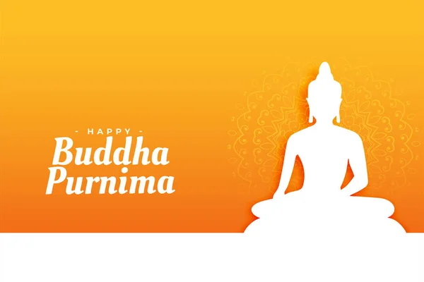 Lord Gautama Buddha Jayanti Fundo Papel Corte Estilo Vetor —  Vetores de Stock