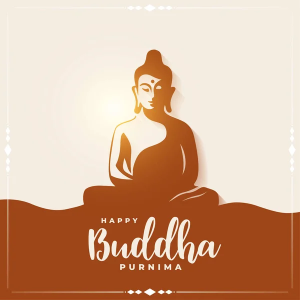 Щасливий Будда Пурніма Традиційний Фон Духовної Віри Вектор — стоковий вектор