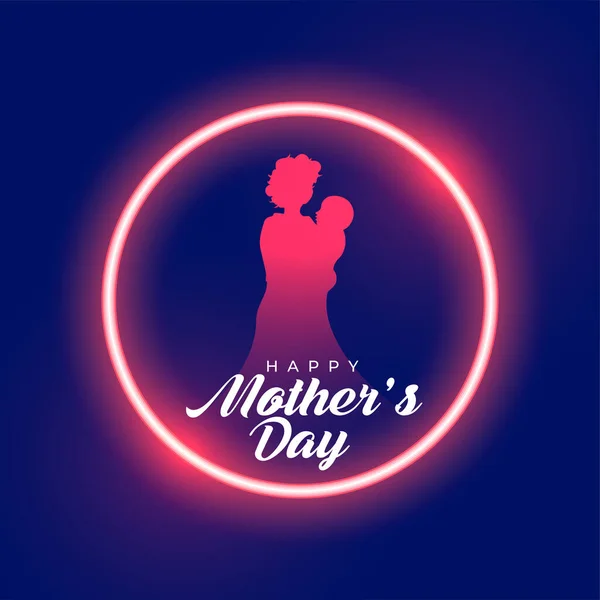 eye catching mothers day holiday background with glowing neon frame vector