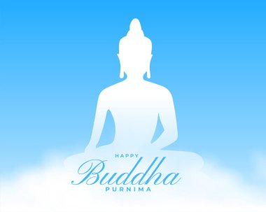 Lord Buddha siluet vektörüyle geleneksel mutlu vesak geçmişi