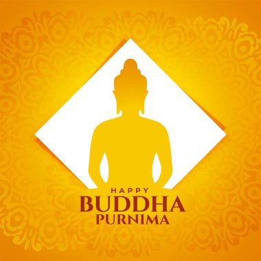 Kağıt kesim biçimi vektöründe mutlu Buda purnima ruhani arkaplanı
