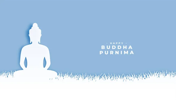 Elegant Glücklich Buddha Purnima Hintergrund Papier Geschnitten Stil Vektor — Stockvektor