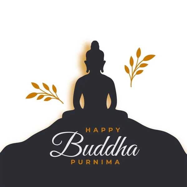 Buddha Purnima Devotionalhintergrund Mit Goldenen Blättern Designvektor — Stockvektor