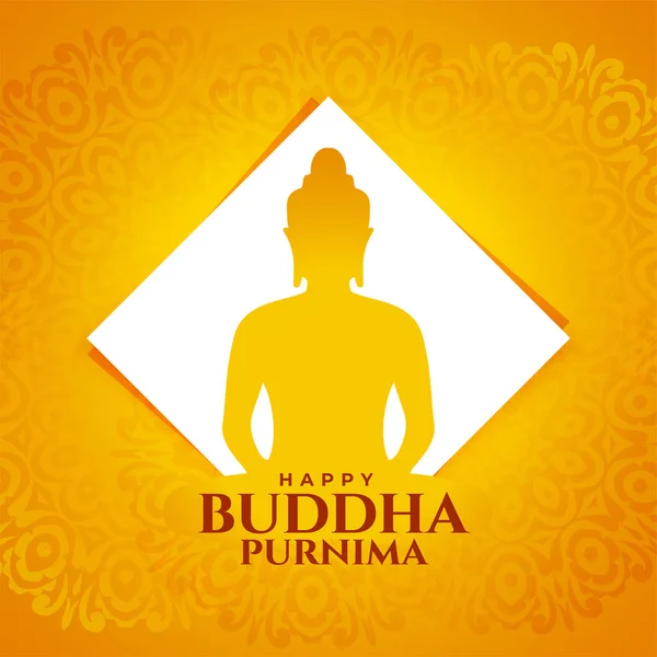 Feliz Buddha Purnima Fundo Espiritual Papel Cortar Vetor Estilo — Vetor de Stock