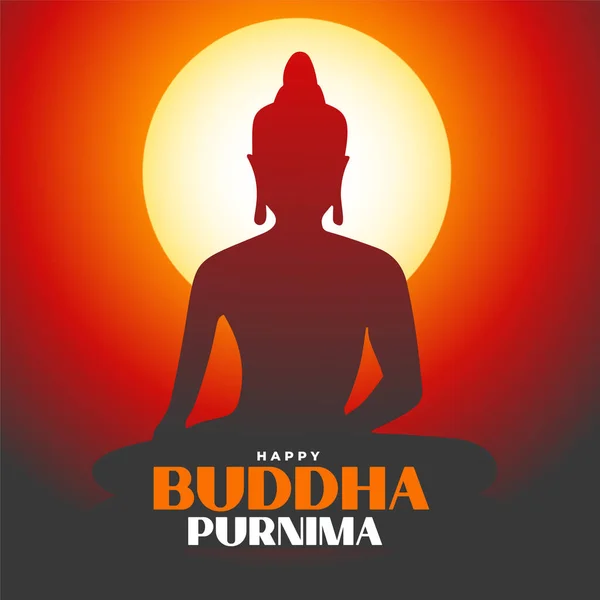 Eleganter Buddha Purnima Gruß Hintergrund Für Meditation Und Anbetung Vektor — Stockvektor