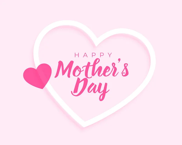 Bonito Feliz Madre Día Vacaciones Fondo Con Lindo Amor Corazón — Vector de stock