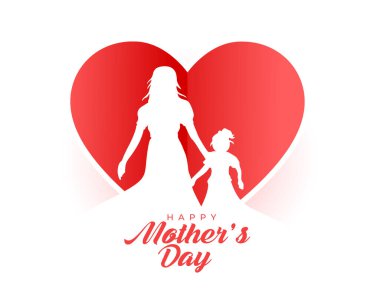 Kağıt stili anneler günü anne-kız ilişkisi için tebrik kartı.