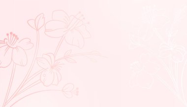 Çiçek tasarım vektörüyle bahar zamanı pembe arkaplan 