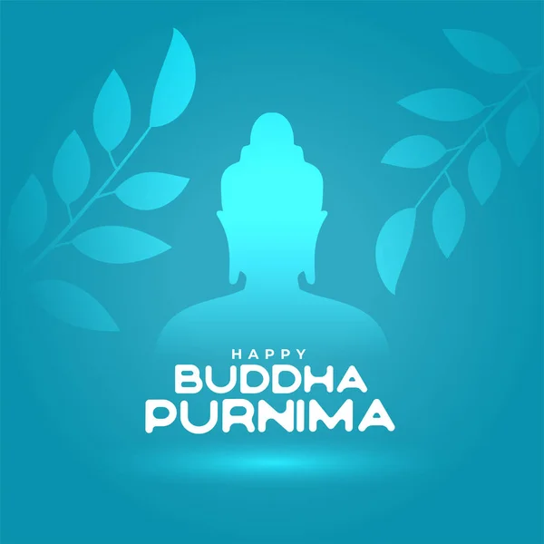 Indio Religioso Buddha Purnima Fondo Con Hojas Diseño Vector — Vector de stock