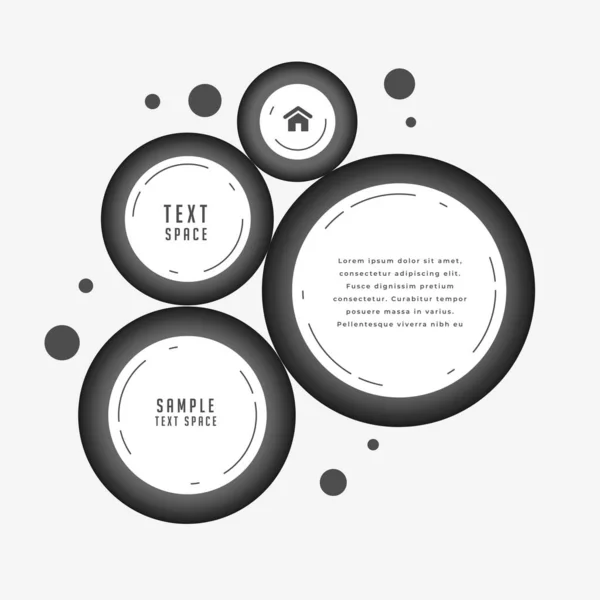 Plantilla Negocio Web Con Diseño Circular Negro Espacio Texto — Vector de stock