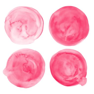 Dört vektörden oluşan el çizimi pembe dairesel desen