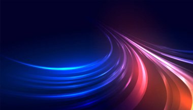 Fotoğraf vektörü için parlak ve parlayan ışık izi efekti