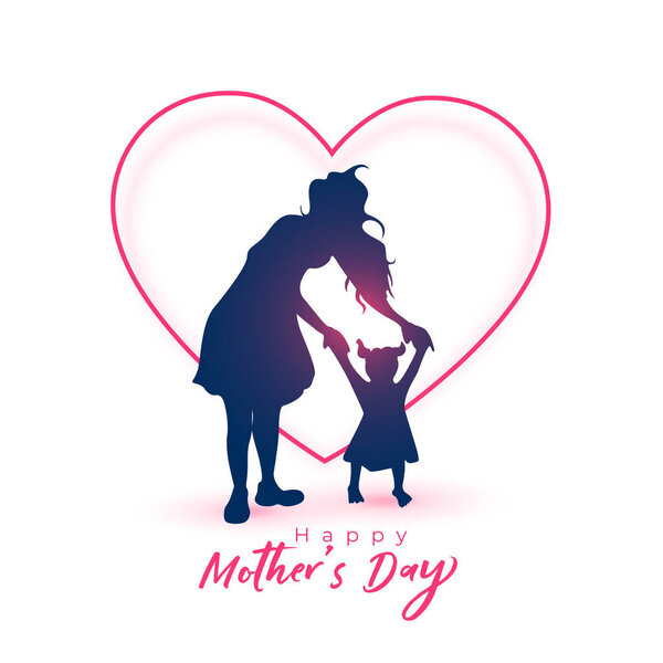 happy mothers day lovely background for mom and daughter love relation vector