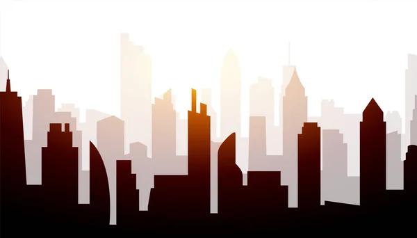 Atraente Moderno Skyline Silhueta Banner Para Cidade Vista Vetor — Vetor de Stock
