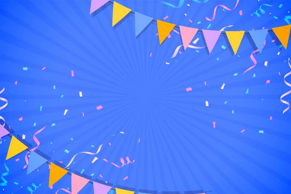Fond Drapeau Fête Décoratif Vecteur Conception Confettis — Image vectorielle