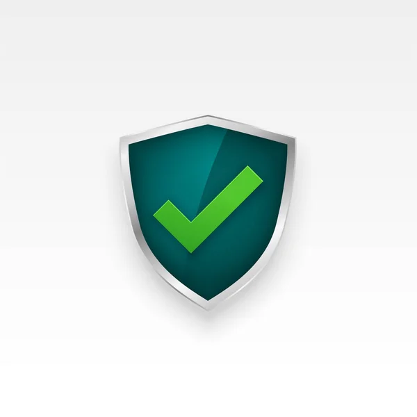 私たちの防衛安全シールドロゴデザインベクトルであなたのプライバシーを守ります — ストックベクタ