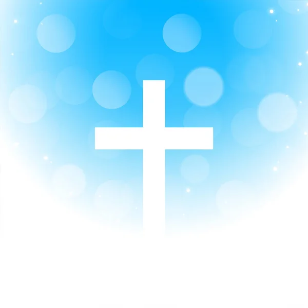 Christian Religious Cross Symbol Background Bokeh Effect Vector — Stock Vector